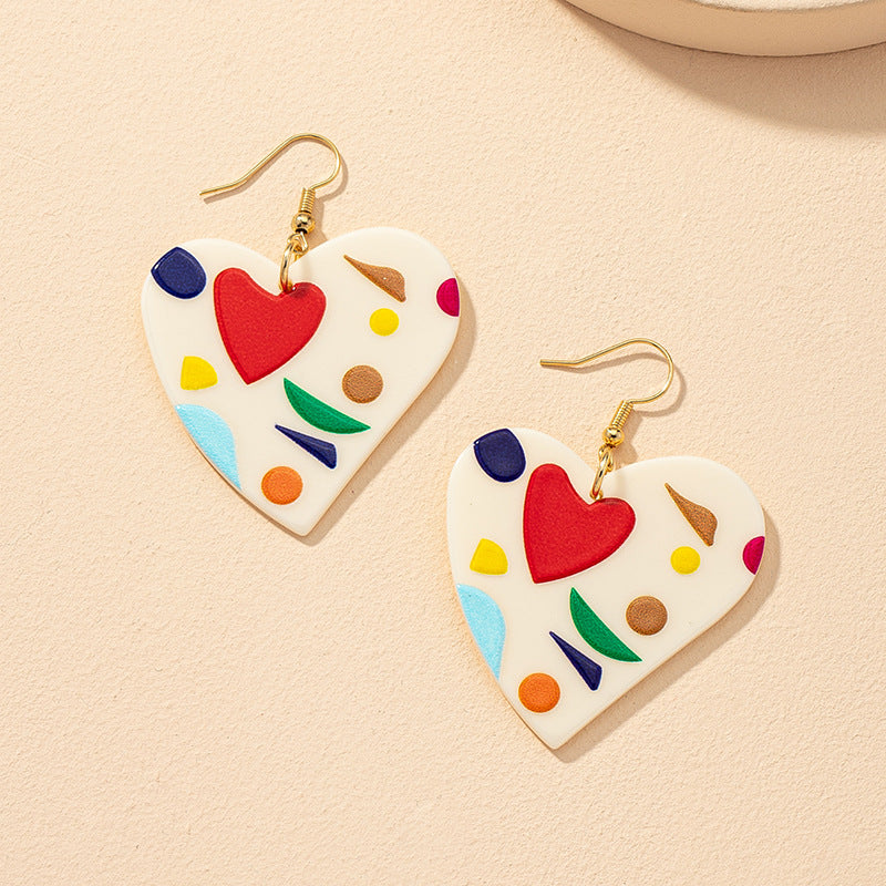 Heartfelt Summer Vibes Acrylic Paint Earrings from Planderful Vienna Verve Collection