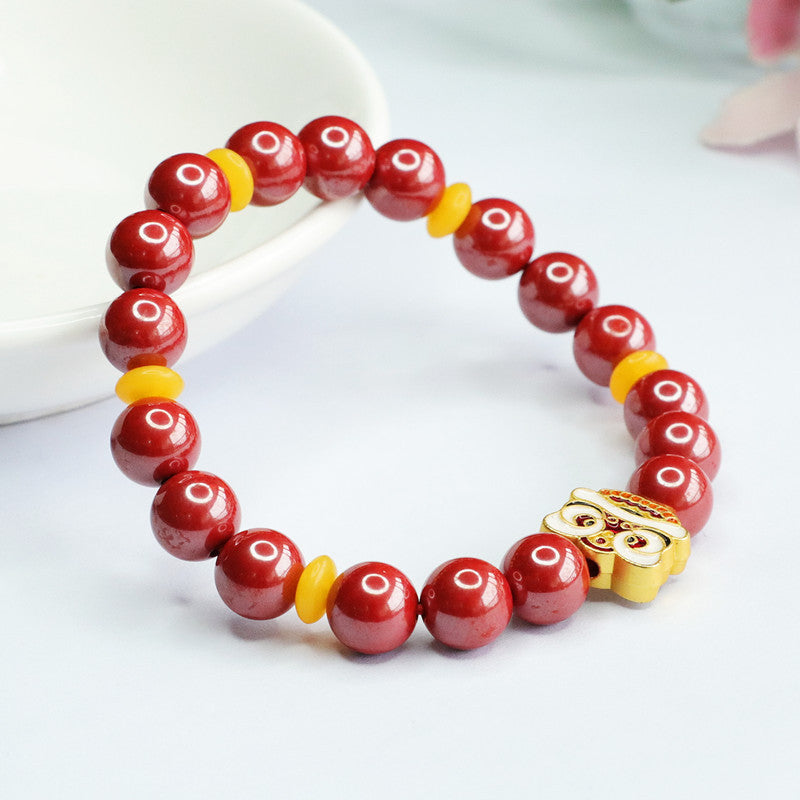 The Fortune's Favor Sterling Silver Bracelet with Cinnabar Stone