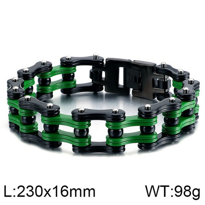 Trendy Men's Titanium Steel Bicycle Chain Bracelet - Rock Punk Style