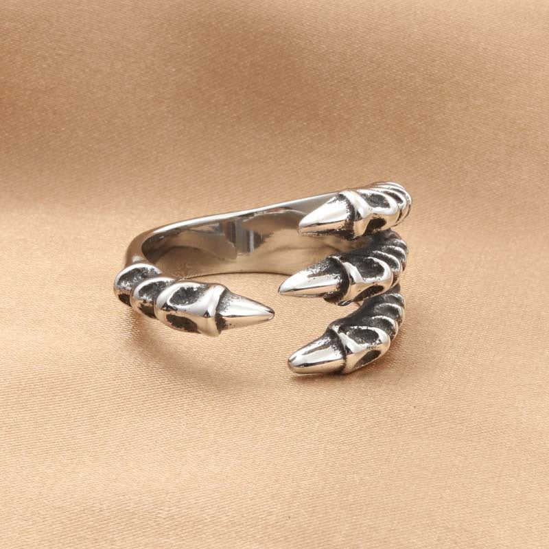 Titanium Steel Dragon Claw Ring for Men - Retro Trendy Accessory