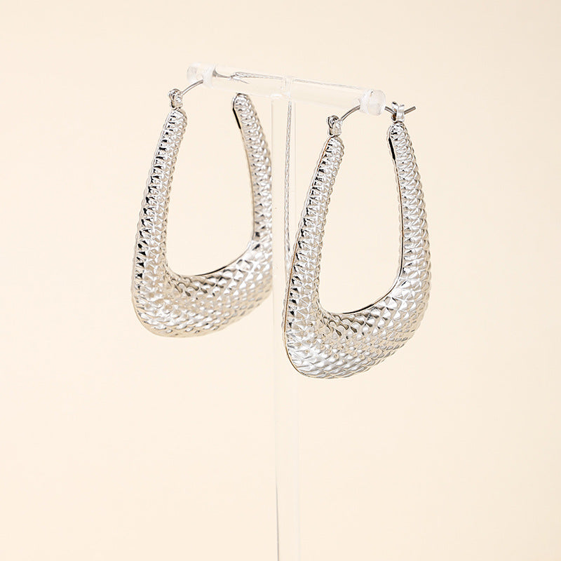 Chic Vienna Verve Metal U-Shaped Earrings - Trendy Wholesale Jewelry