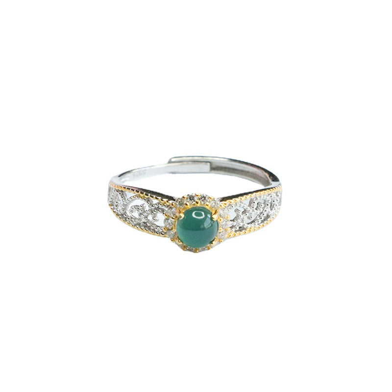 Ice Blue Green Jade Zircon Sterling Silver Ring