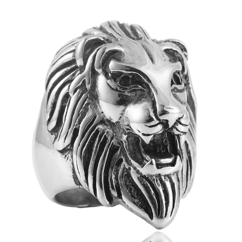 Titanium Steel Lion King Ring for Men and Women - Versatile Fashion Statement in European and American Style