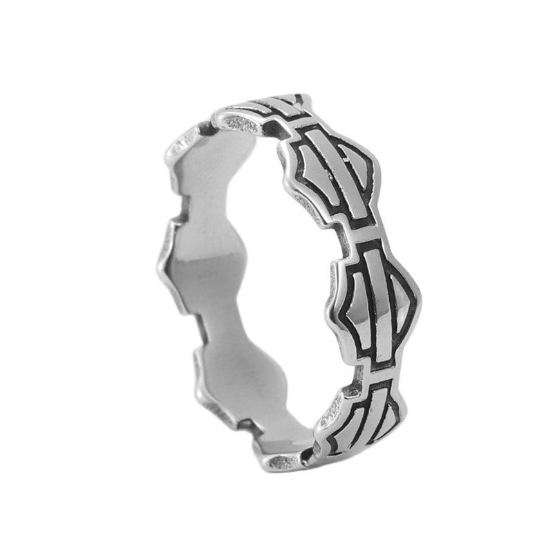 Titanium Steel Viking Shield Ring - Personalized Retro Men's Accessory