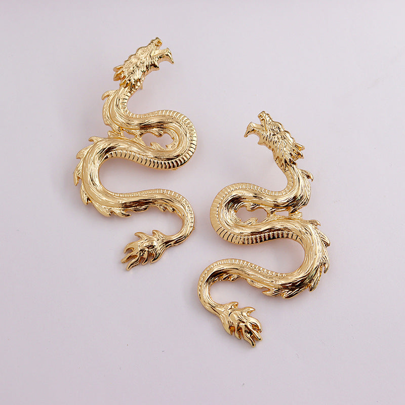 Alloy Dragon Statement Earrings - Vienna Verve Collection