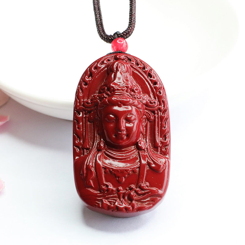 Ethnic Style Vermilion Sand Purple Gold Guanyin Pendant