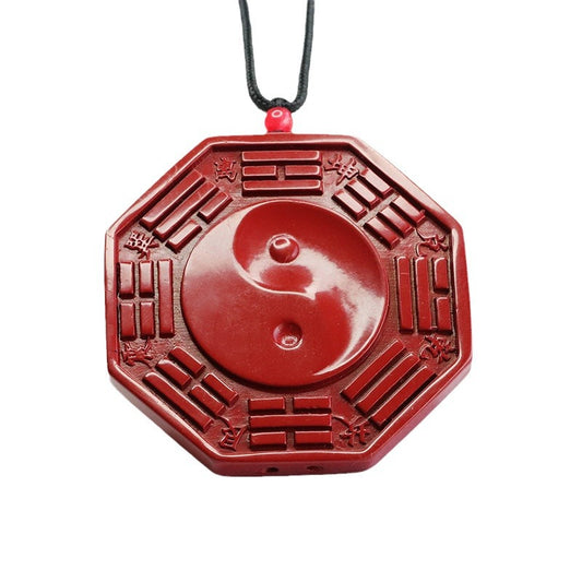 Sandstone Bagua Pendant, Vintage Purple Gold Charm