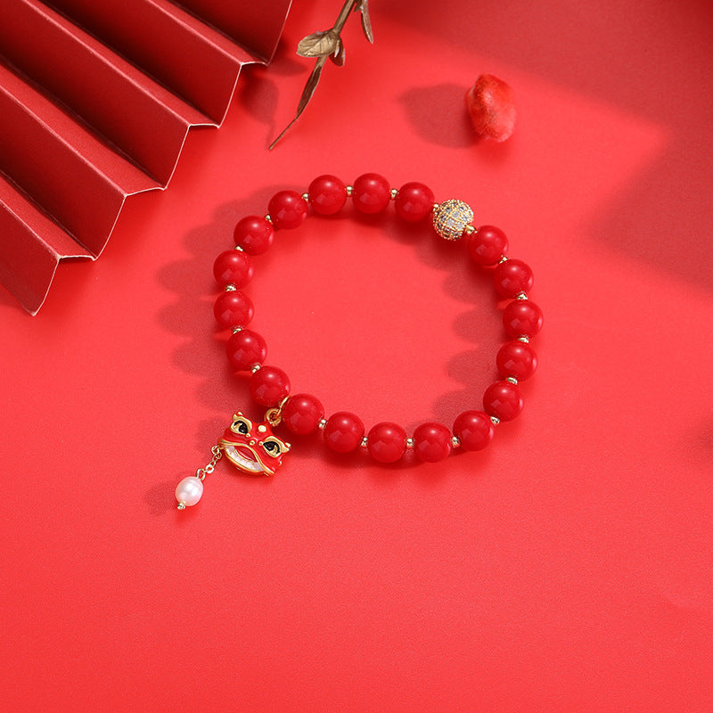 Festive Red Stone Bracelet for Prosperity and Blessings