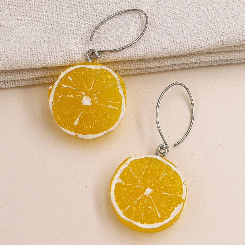 Juicy Citrus Delight Earrings - Vibrant European Elegance