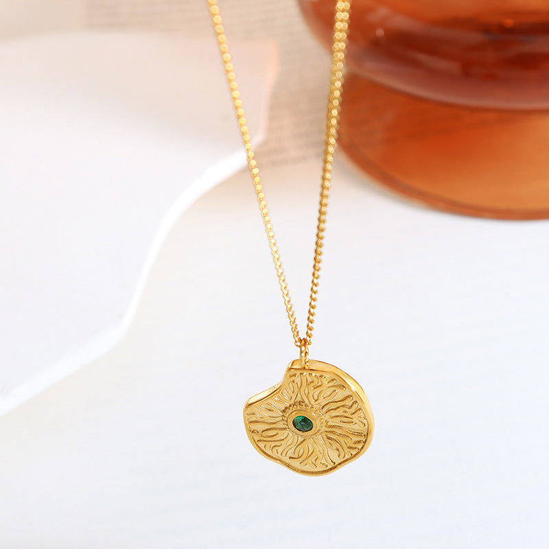 Eternal Love: Gold-Plated Stainless Steel Zircon Necklace