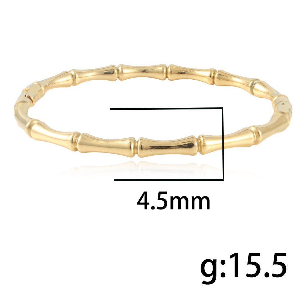 Stainless Steel Bamboo Bracelet - Chic Light Luxury Accessory for Women