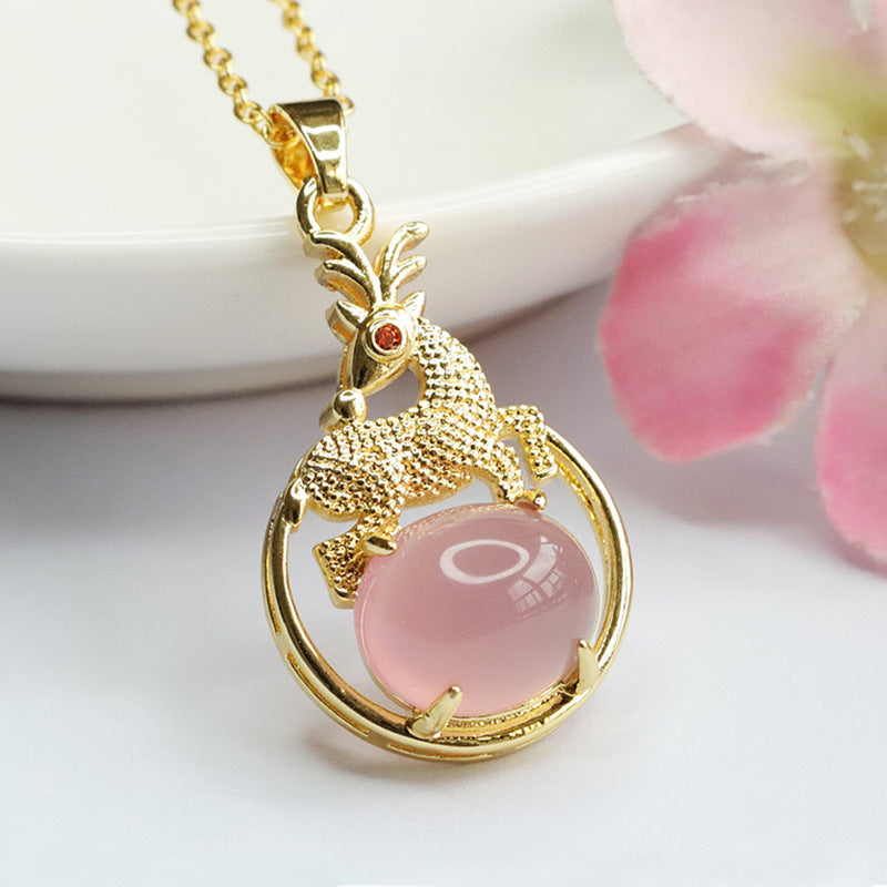 Ethnic Style Jewelry with Sterling Silver Little Deer Pendant