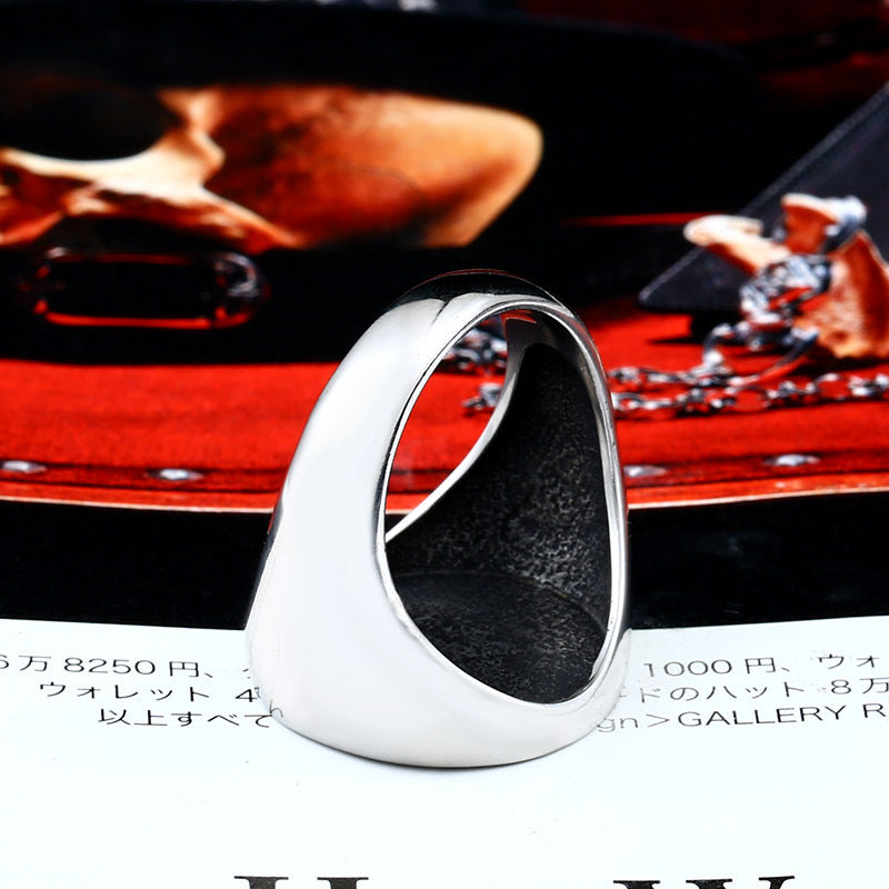 Vintage-Inspired Maple Leaf Titanium Steel Ring for Men - European and American Fashion Design