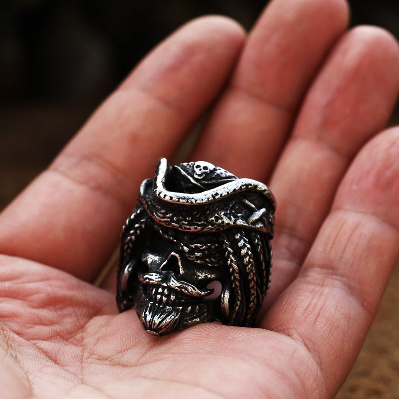 Stainless Steel Nordic Pirate Skull Ring for Men - Wholesale Titanium Steel Jewelry