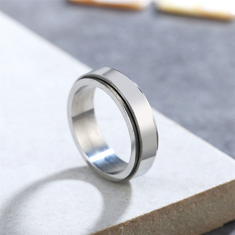 Elegant Rotating Titanium Steel Ring for Everyday Wear