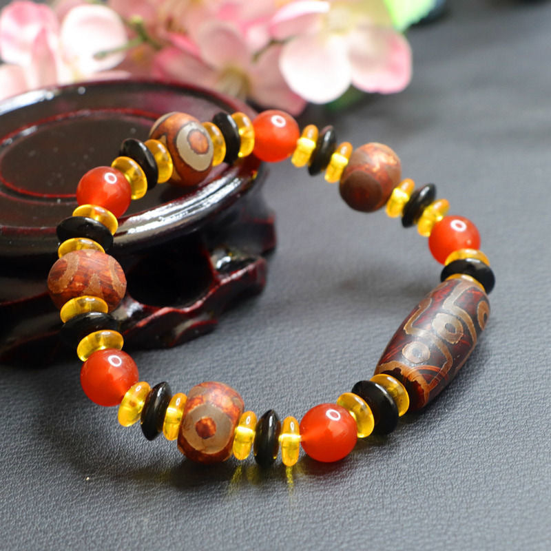 Heavenly Agate Bracelet - Sterling Silver and Colorful Beads