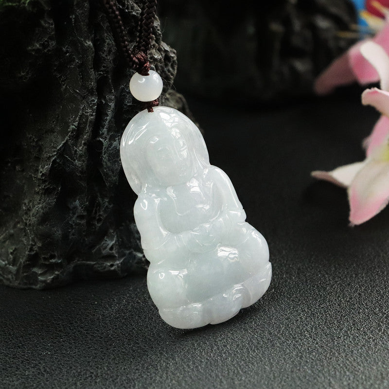 Violet Guanyin Myanmar Jade Fortune's Favor Pendant