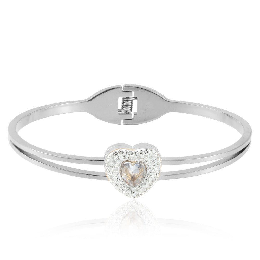 Heartfelt Elegance: Hollow Stainless Steel Love Bracelet for Women