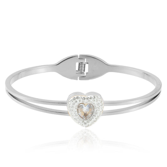 Heartfelt Elegance: Hollow Stainless Steel Love Bracelet for Women