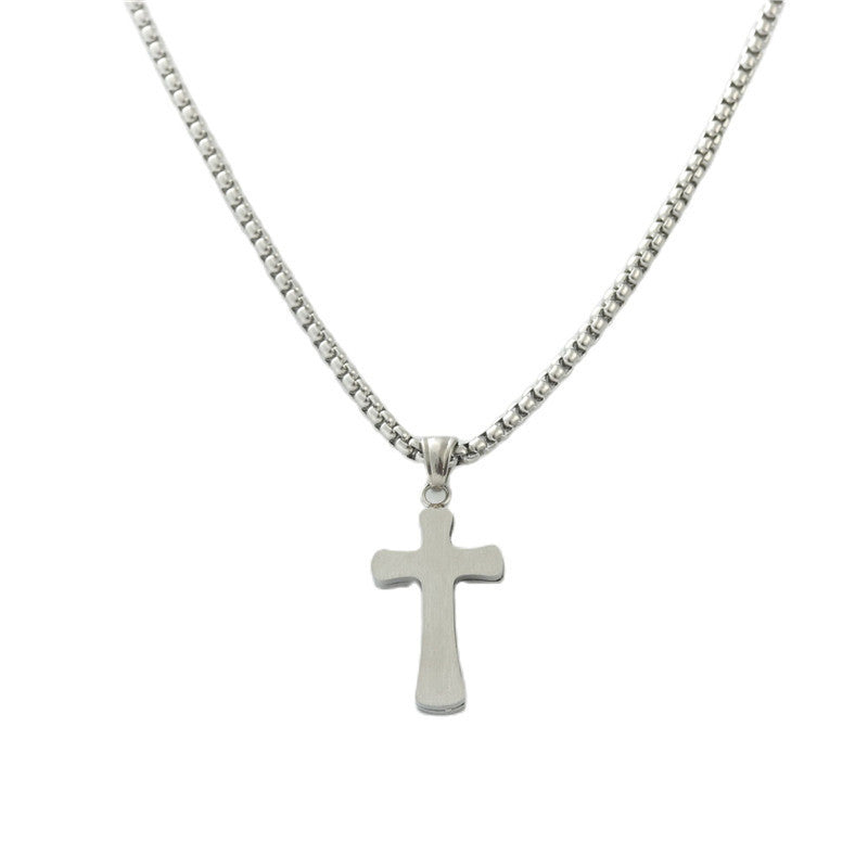 Personalized Retro Titanium Steel Cross Pendant Necklace for Trendy Men