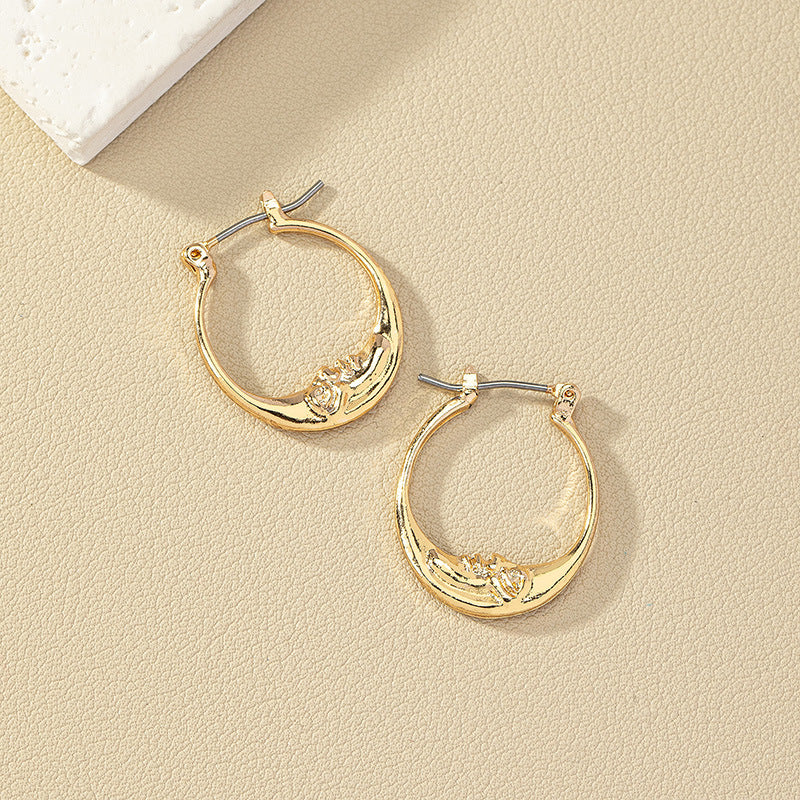 Alloy Moon Earrings with Vienna Verve Design