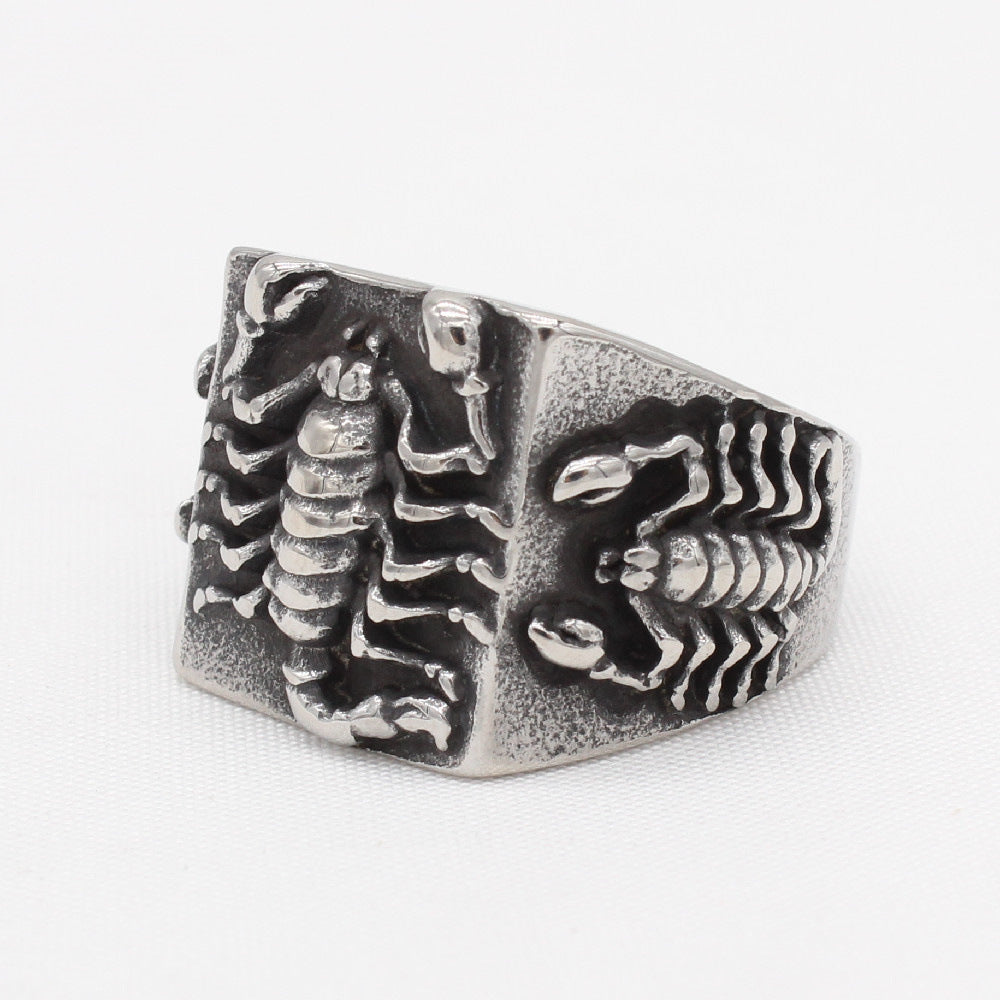 Retro Scorpion Relief Titanium Steel Ring for Men