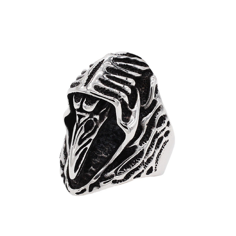 Crow Wizard Titanium Steel Ring for Men