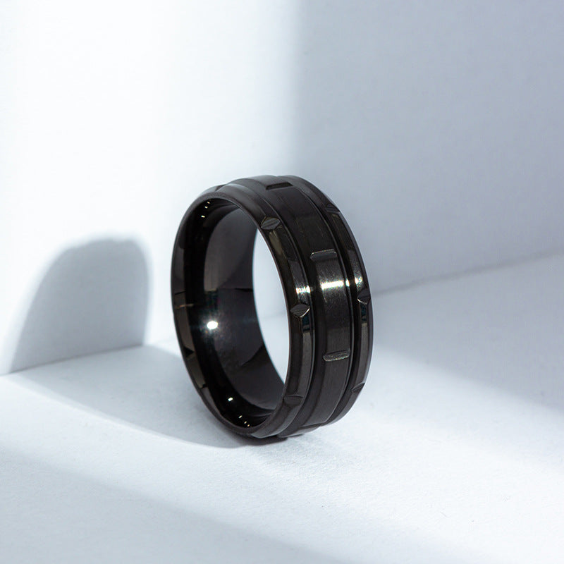 Black Matte Titanium Steel Ring - Men's Wedding Band Europe & America Collection