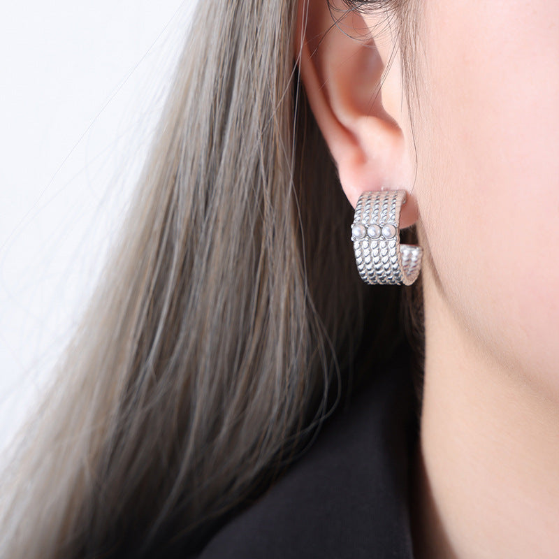 Geometric Genie Titanium Earrings for Women