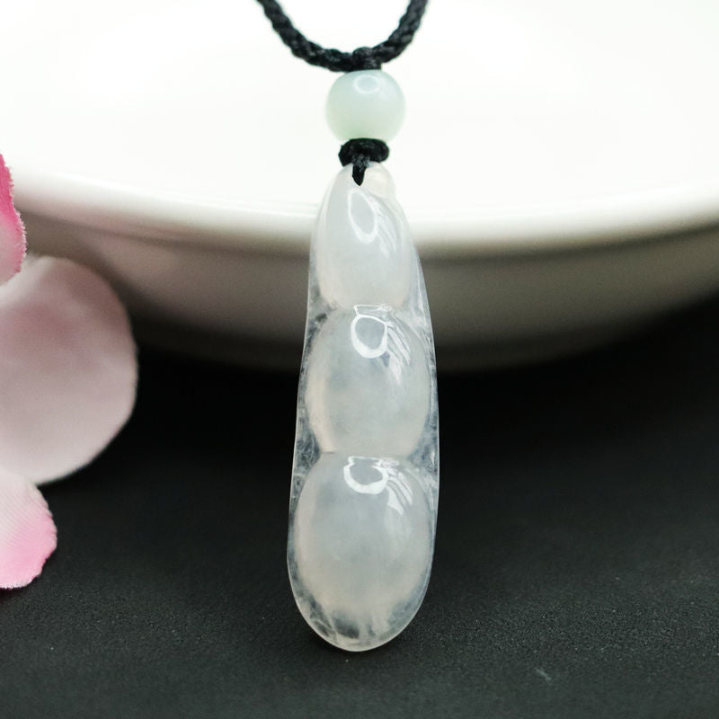 Green Bean Jade Fortune Pendant