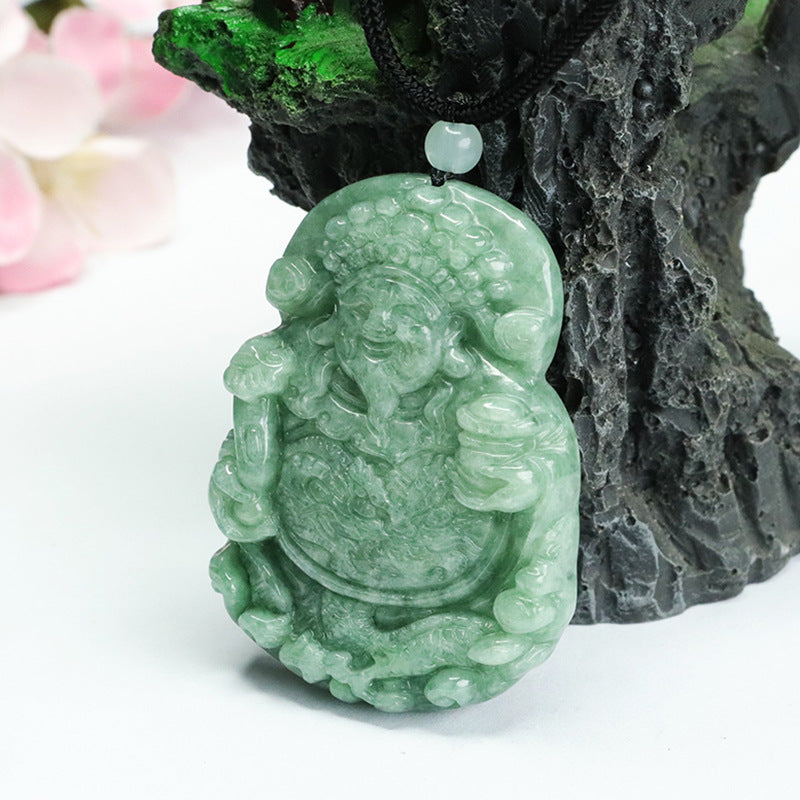 Jade Pendant of Wealth in Full Green Myanmar A-grade Jade