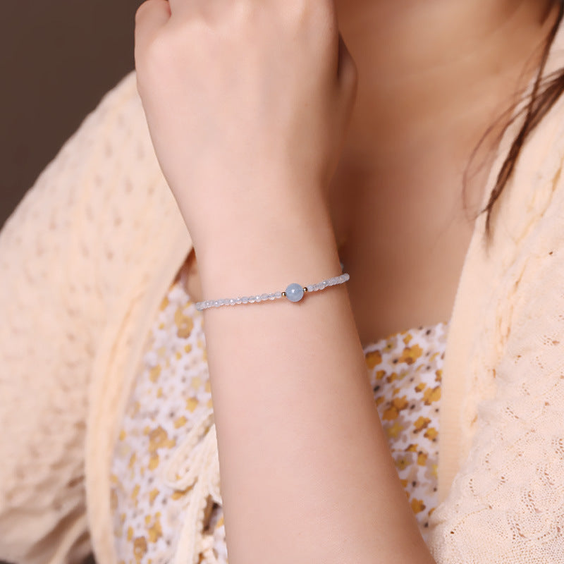 Aquamarine Bracelet for Girls with Confident Style - 14k Gold and Sterling Silver