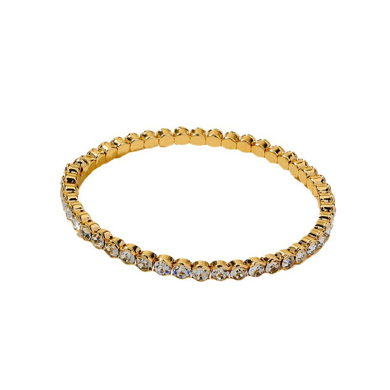 Luxurious French Metal Bracelet with Sparkling Accent - Vienna Verve Collection