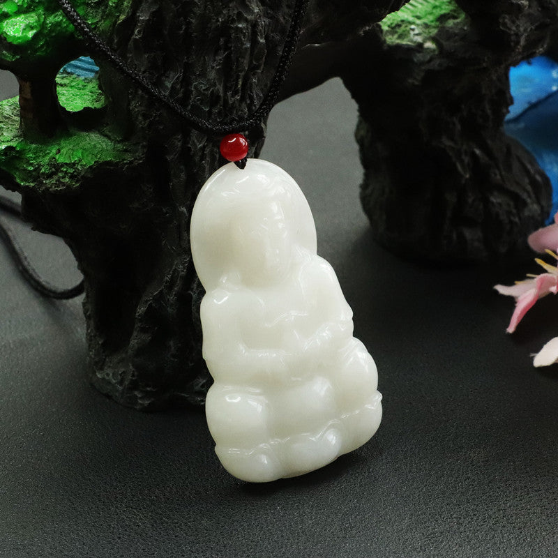 White Jade Guanyin Pendant from Fortune's Favor Collection