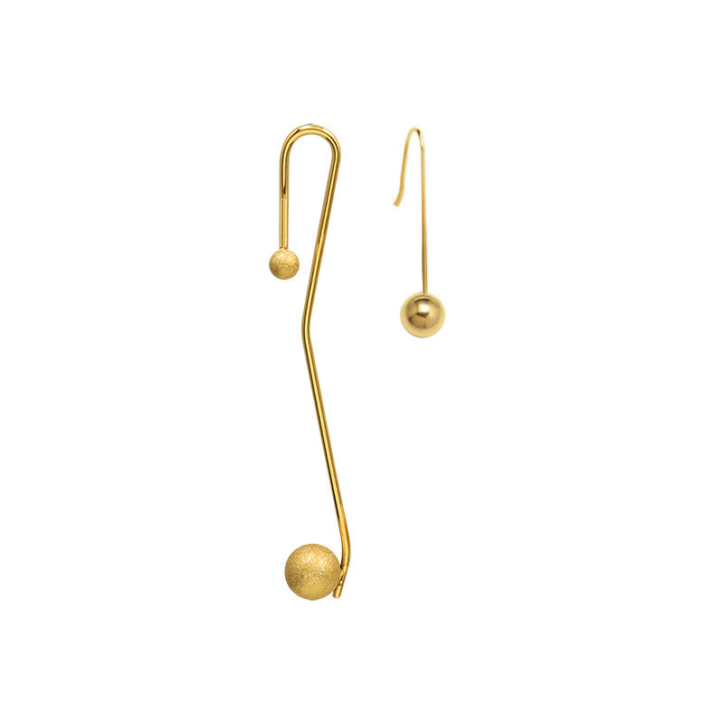 Exaggerated Irregular Gold Sand Earrings with Titanium Steel Design