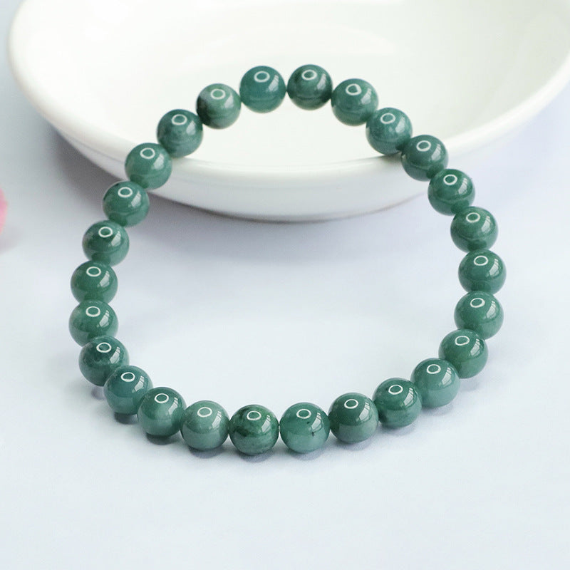 Jade and Blue-Green Bead Bracelet