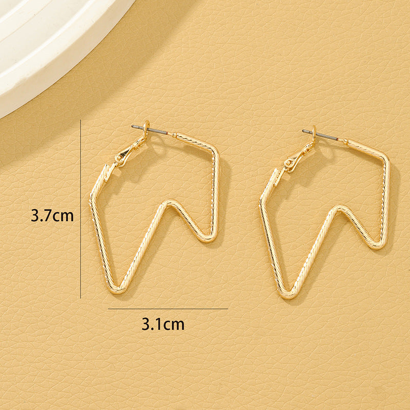 Lightning Strike Geometric Metal Earrings - Vienna Verve Collection