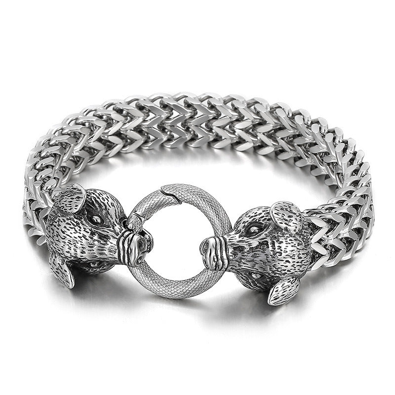 Zodiac-Inspired Double-Layer Titanium Steel Bracelet for Men