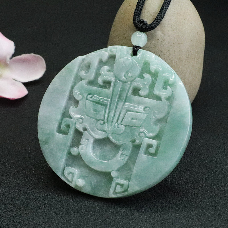 Auspicious Beast Round Jade Pendant from the Fortune's Favor Collection