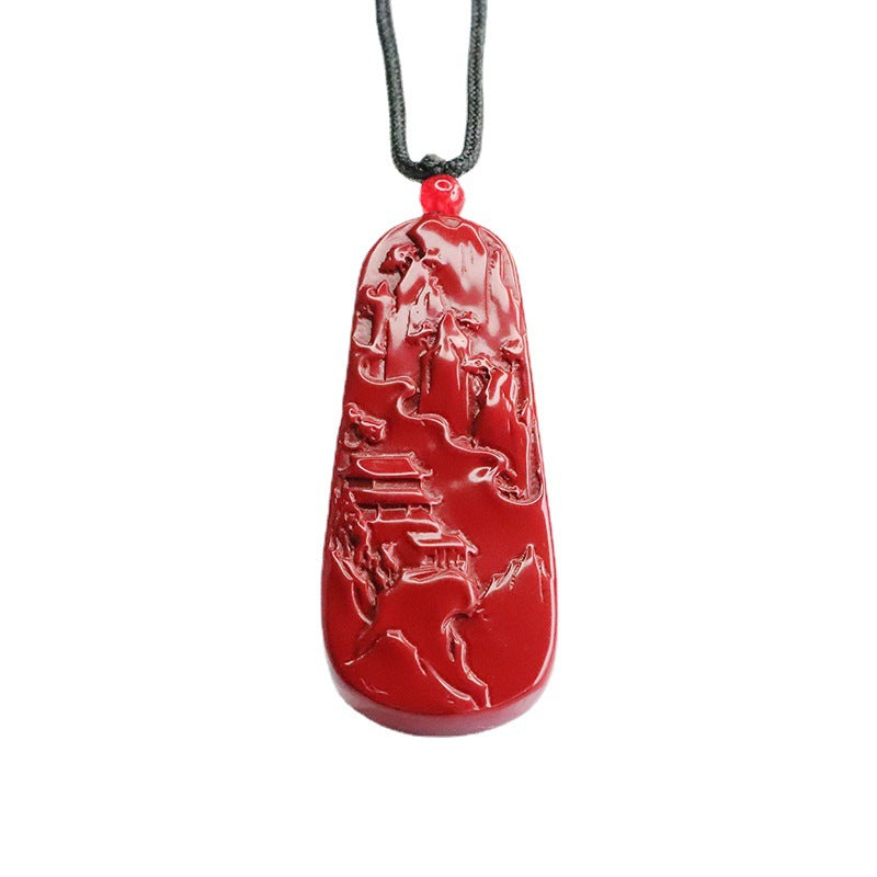 Cinnabar Pendant Purple Gold Sand Landscape Brand Pendant