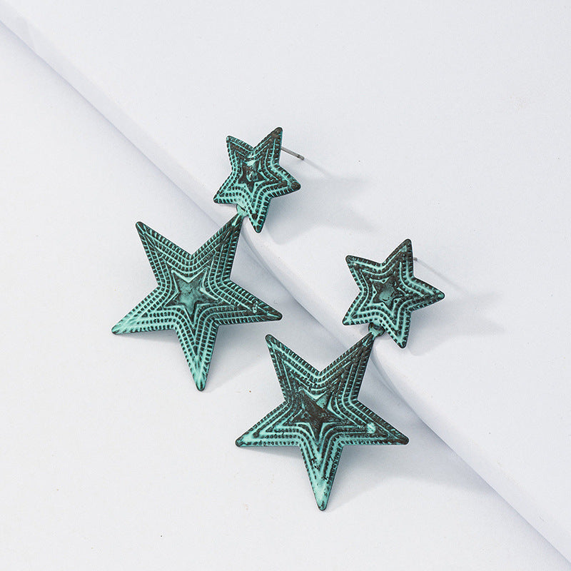 Retro Pentagram Earrings - Vienna Verve Collection Piece