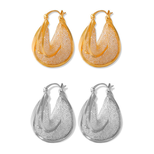 Opulent French Riviera Double-Layered Gauze Mesh Earrings