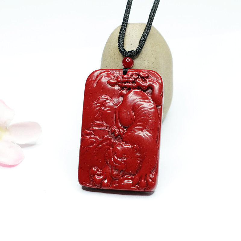 Cinnabar Pendant Carving Tiger Pendant