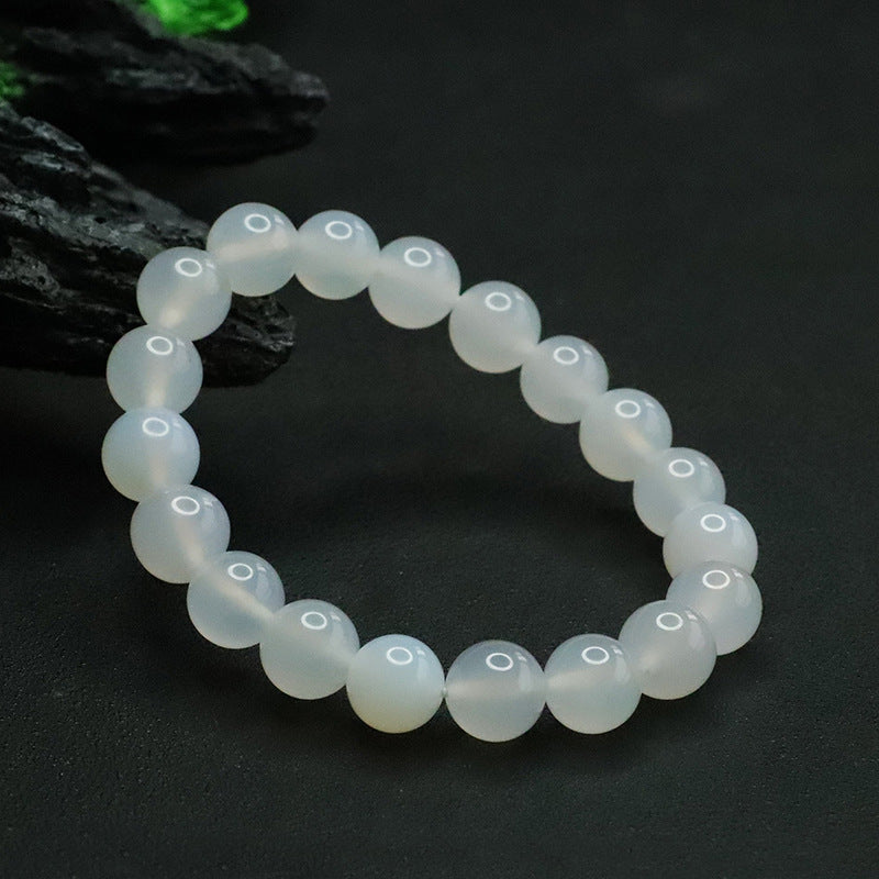 Lychee Chalcedony Bracelet with Sterling Silver Needle