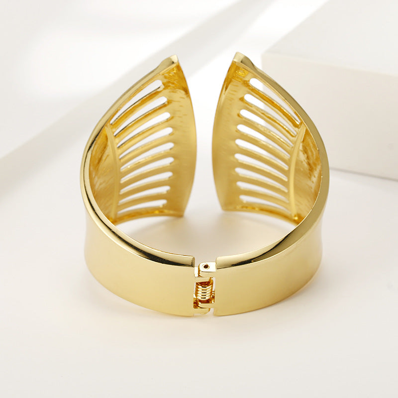 Statement Headpiece: Vienna Verve Metal Bracelet with Brick Detail