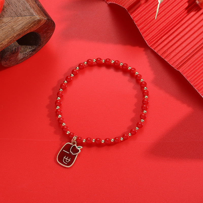 Festive Red Stone Bracelet for Prosperity and Blessings