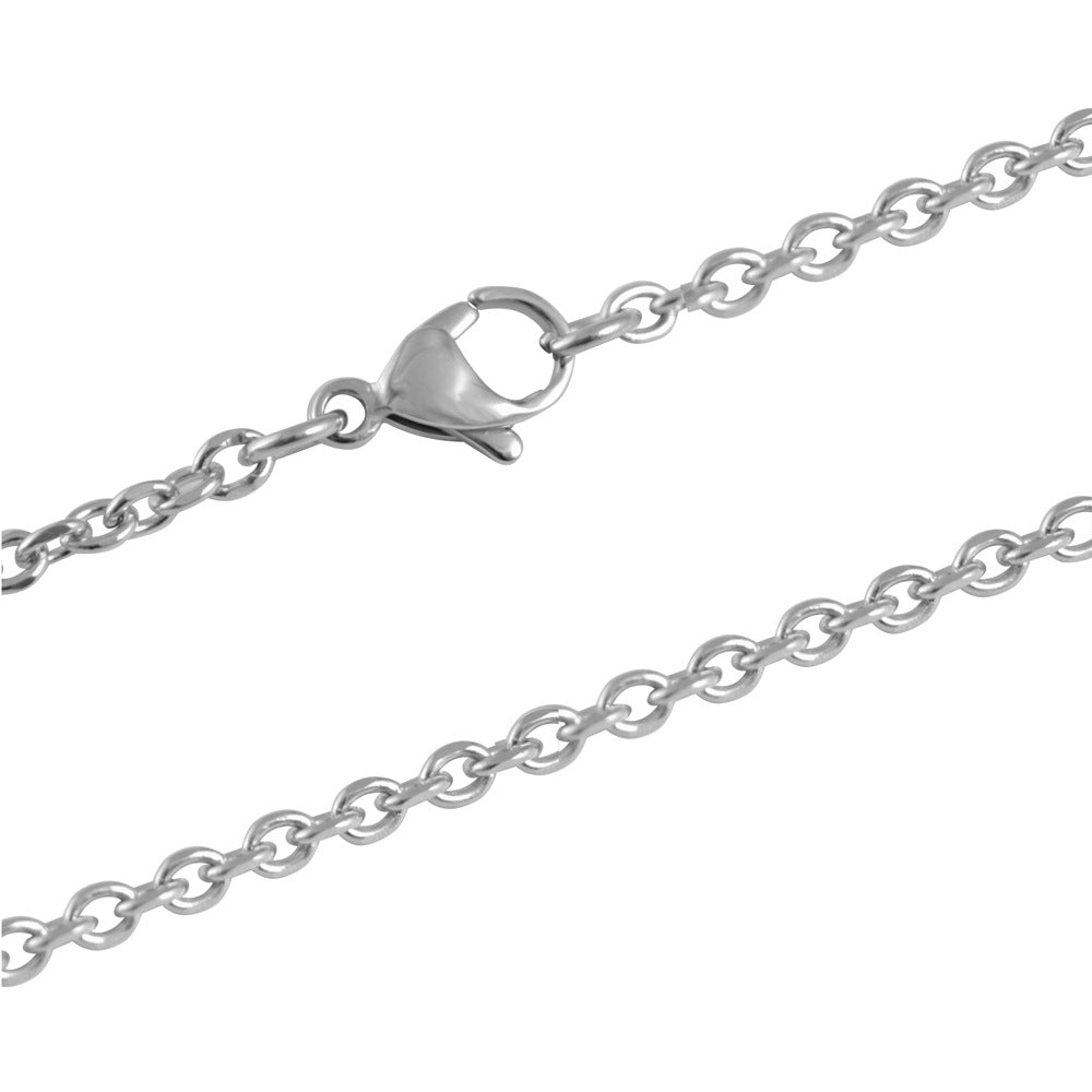 Stylish O-Shaped Four-Sided Cut Chain Stainless Steel Necklace for Men and Couples