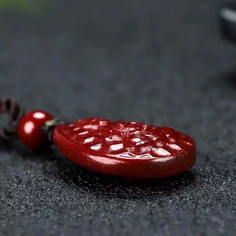 Purple Sand Guanyin and Buddha Sterling Silver Pendant with Cinnabar Stone