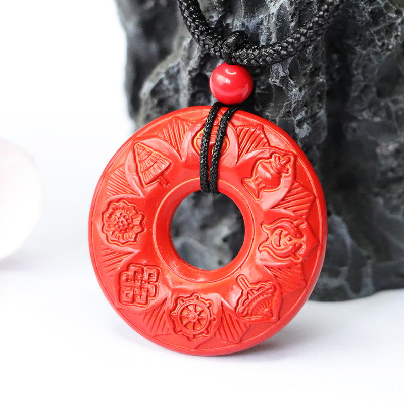 Cinnabar Antique Peace Buckle Red Sand Pendant Jewelry