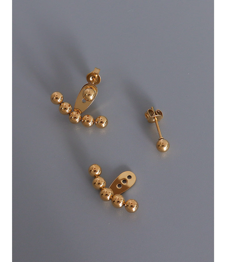 Chic Steel Bead Earrings for a Stylish Look and Face Slimming Effect